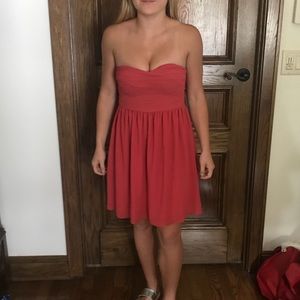 Coral Strapless Dress